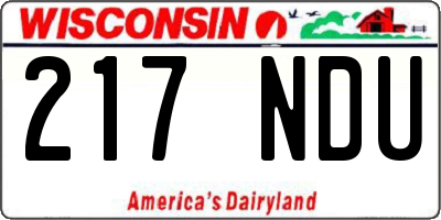 WI license plate 217NDU