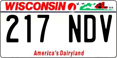 WI license plate 217NDV