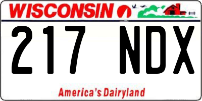 WI license plate 217NDX
