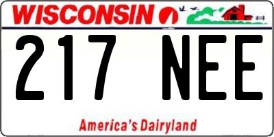 WI license plate 217NEE