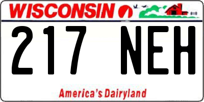WI license plate 217NEH