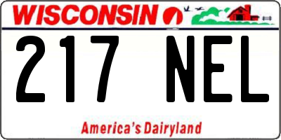 WI license plate 217NEL