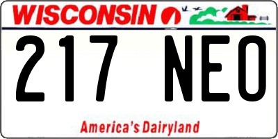WI license plate 217NEO