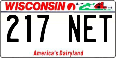 WI license plate 217NET