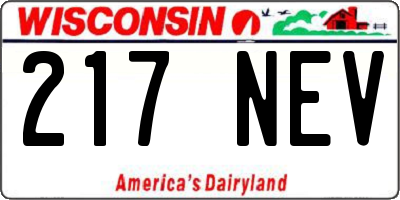 WI license plate 217NEV