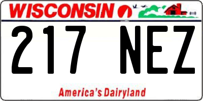 WI license plate 217NEZ