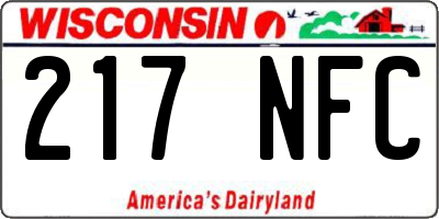 WI license plate 217NFC
