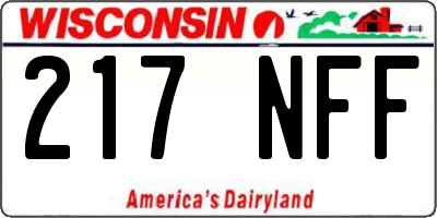 WI license plate 217NFF