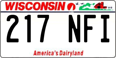 WI license plate 217NFI