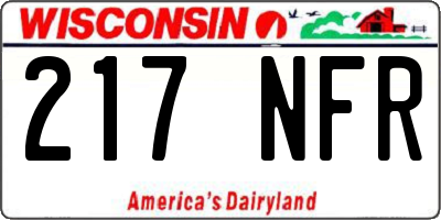 WI license plate 217NFR