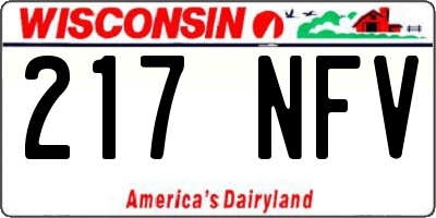 WI license plate 217NFV