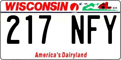 WI license plate 217NFY