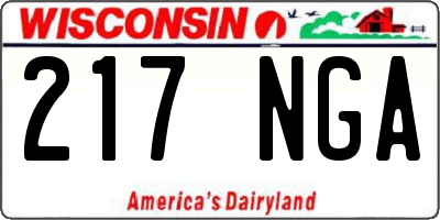 WI license plate 217NGA