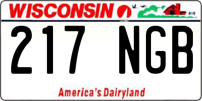 WI license plate 217NGB