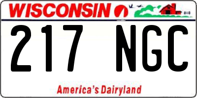 WI license plate 217NGC