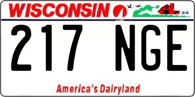 WI license plate 217NGE