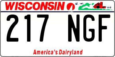 WI license plate 217NGF