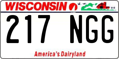 WI license plate 217NGG