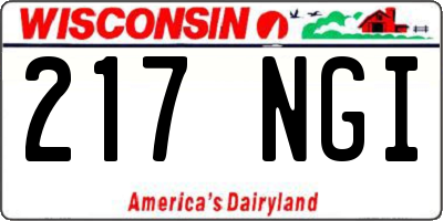 WI license plate 217NGI