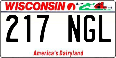 WI license plate 217NGL