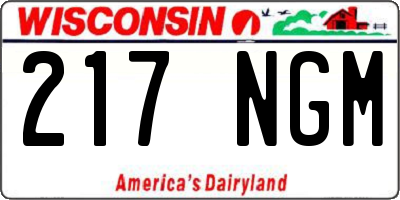 WI license plate 217NGM