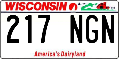 WI license plate 217NGN