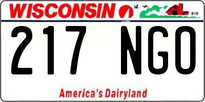 WI license plate 217NGO