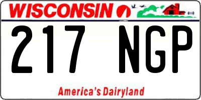 WI license plate 217NGP