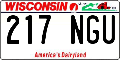 WI license plate 217NGU