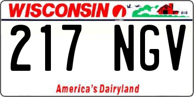 WI license plate 217NGV