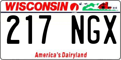 WI license plate 217NGX