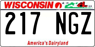 WI license plate 217NGZ
