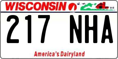 WI license plate 217NHA