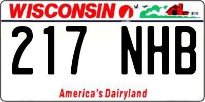WI license plate 217NHB