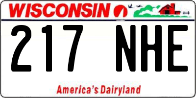 WI license plate 217NHE
