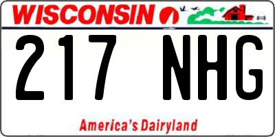 WI license plate 217NHG