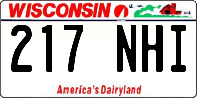 WI license plate 217NHI