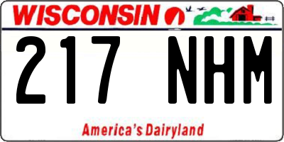 WI license plate 217NHM