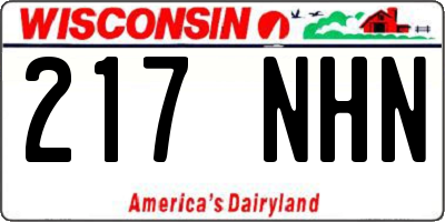 WI license plate 217NHN