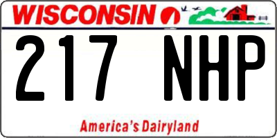 WI license plate 217NHP