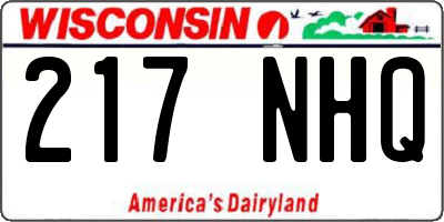 WI license plate 217NHQ