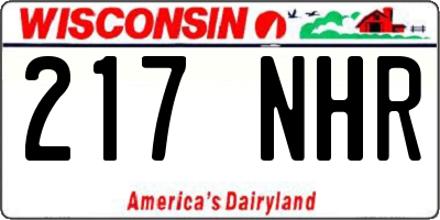 WI license plate 217NHR