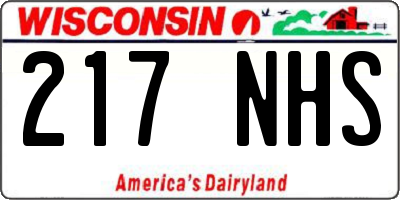 WI license plate 217NHS