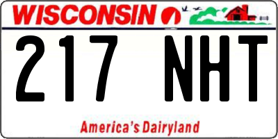 WI license plate 217NHT