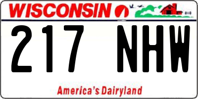 WI license plate 217NHW