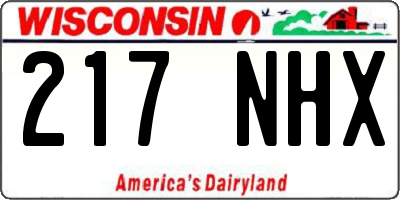 WI license plate 217NHX