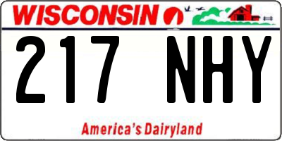 WI license plate 217NHY