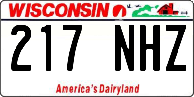WI license plate 217NHZ