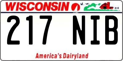 WI license plate 217NIB
