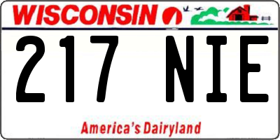 WI license plate 217NIE